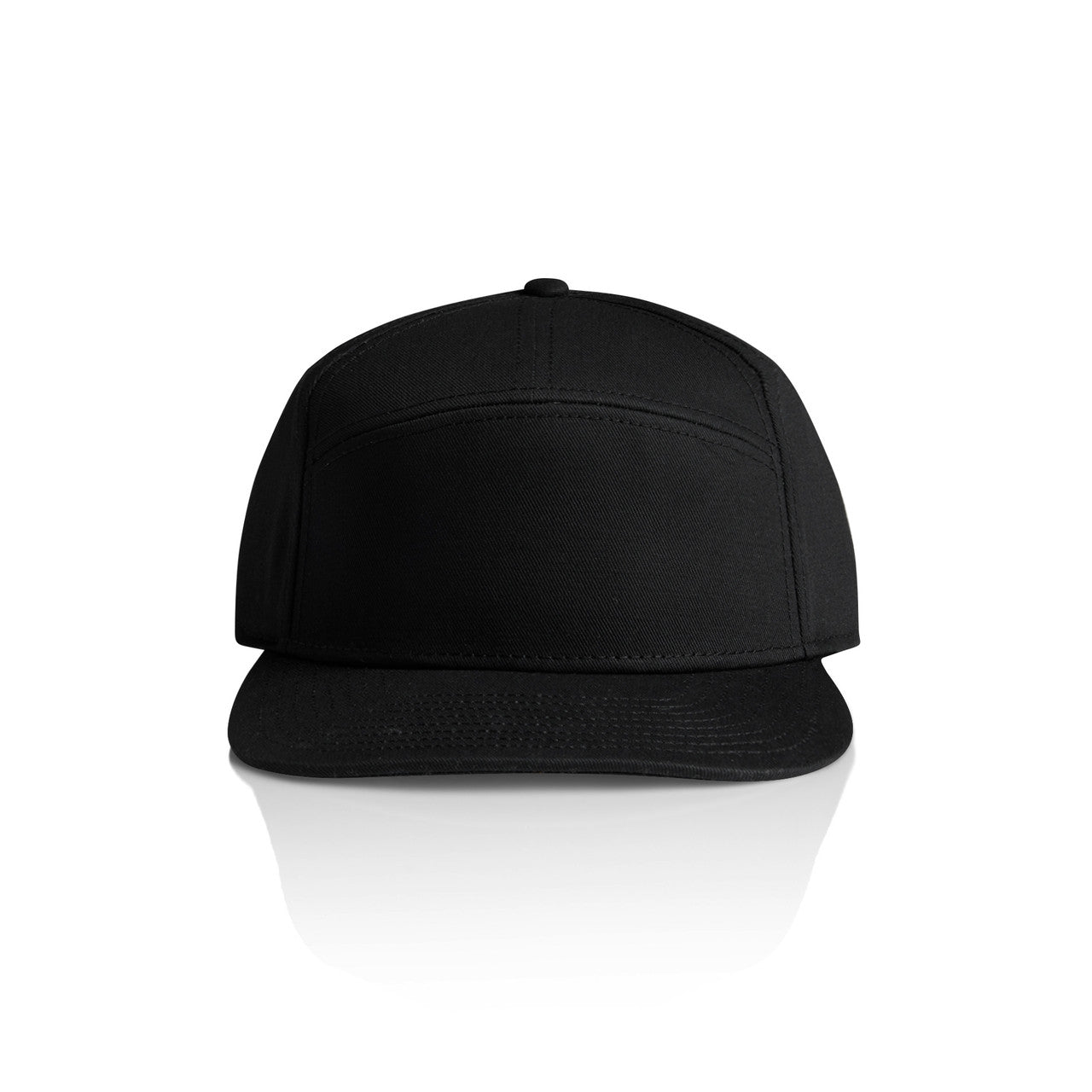 1184 Stock 7-Panel Cap in Black
