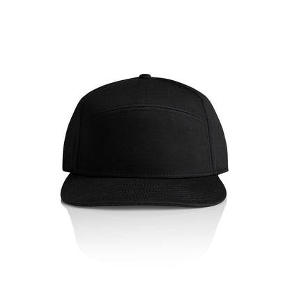 1184 Stock 7-Panel Cap in Black