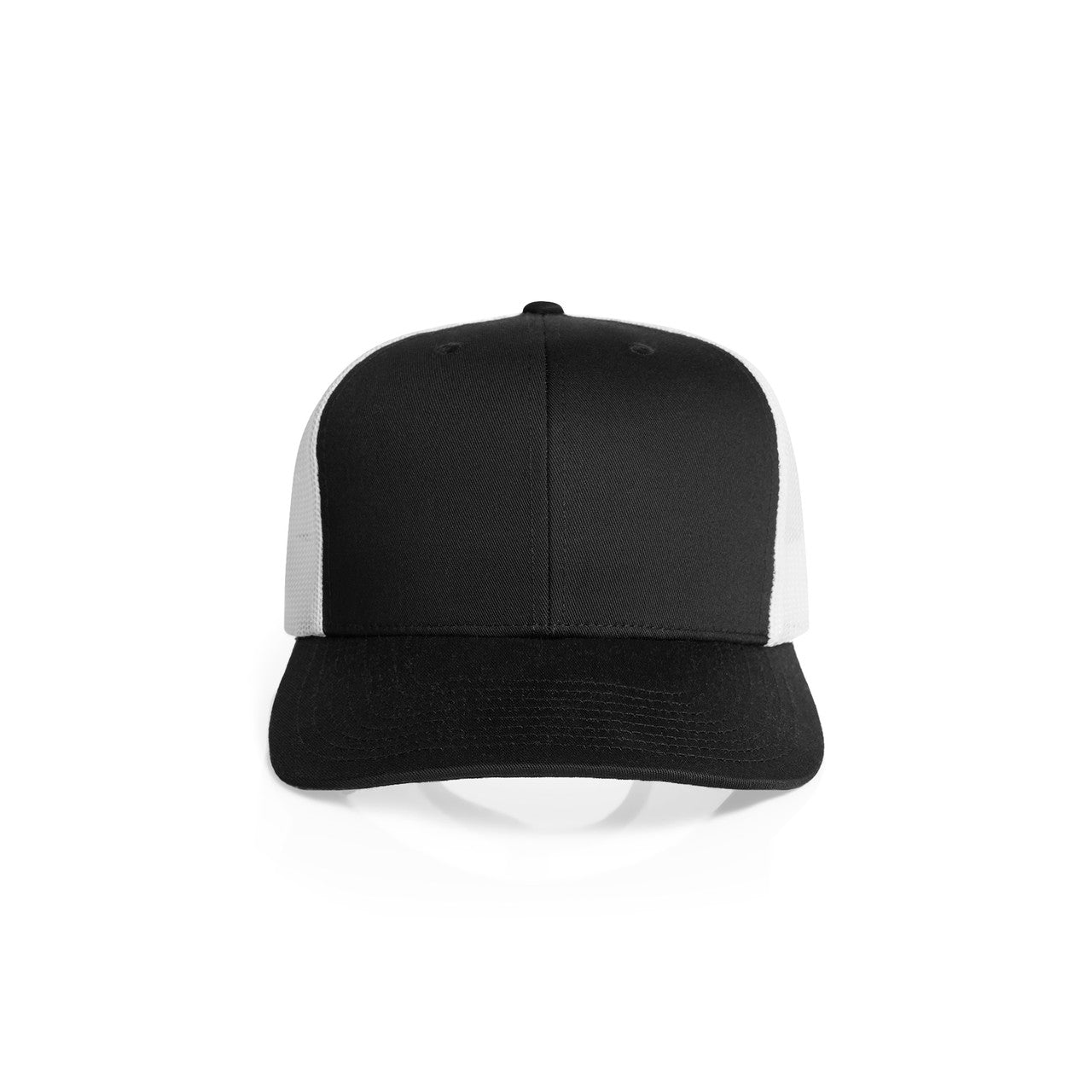 1191 Mesh Contrast Trucker Cap in Black/White
