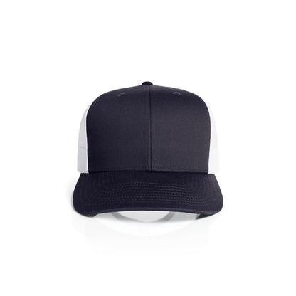 1191 Mesh Contrast Trucker Cap in Ink Blue/White