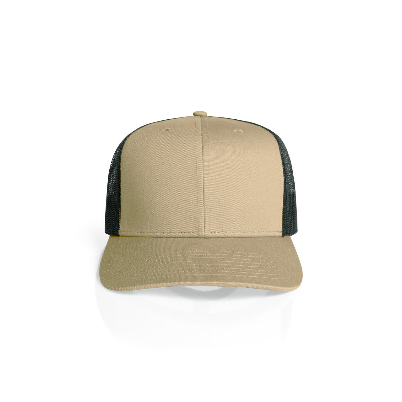 1191 Mesh Contrast Trucker Cap in Khaki/Black