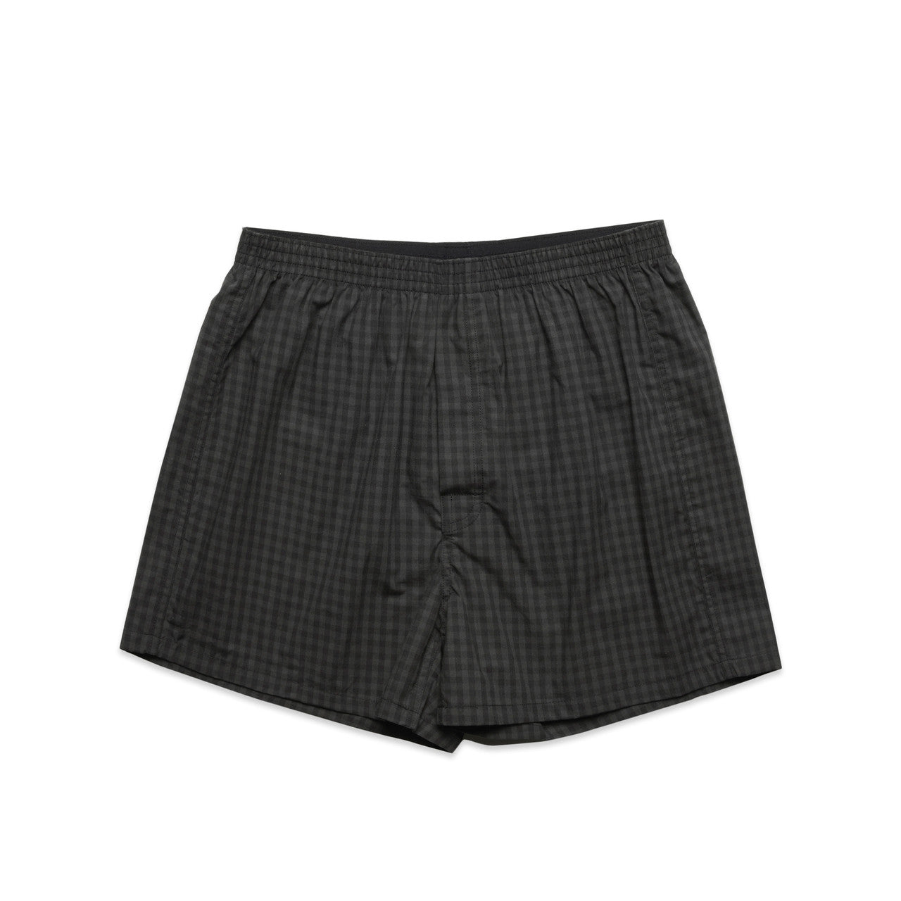1215 Boxer Check Shorts in Black/Coal