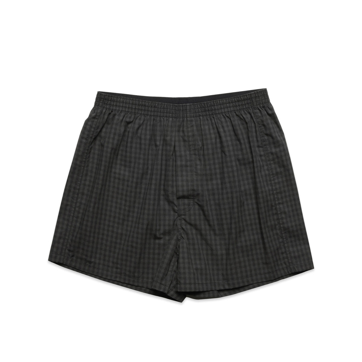 1215 Boxer Check Shorts in Black/Coal