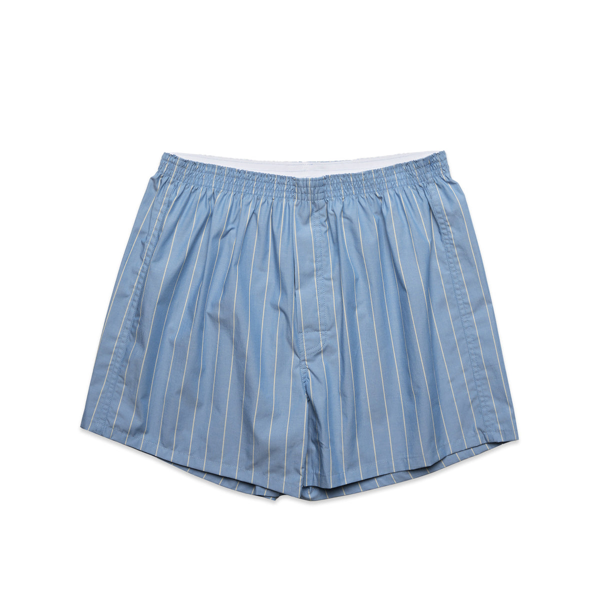 1216 Boxer Fine Stripe Shorts in Mid Blue/Natural