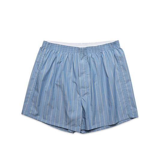 1216 Boxer Fine Stripe Shorts in Mid Blue/Natural