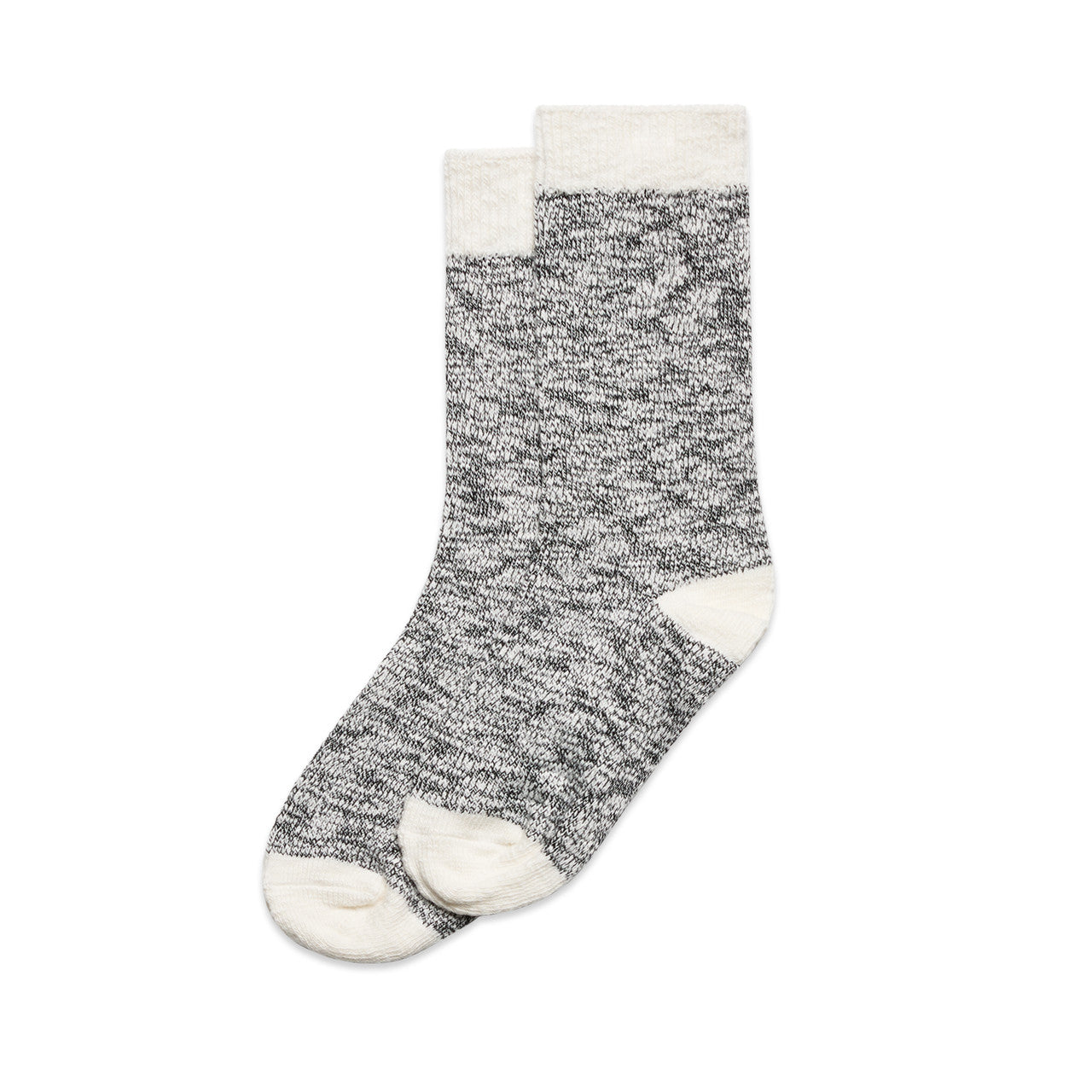 1217 Slub Socks (2Pk) in Black/Natural
