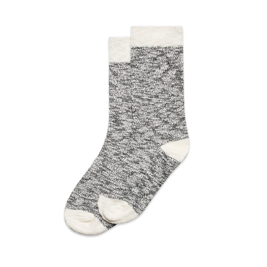 1217 Slub Socks (2Pk) in Black/Natural
