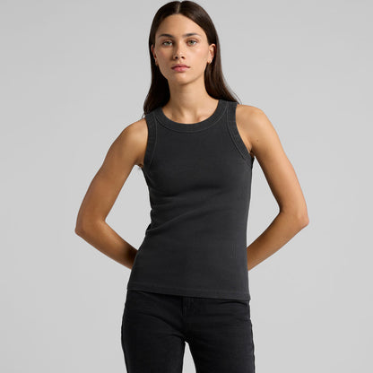 Women's Faded Organic Rib Tank 4034