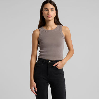 Women's Faded Organic Rib Crop Tank 4035