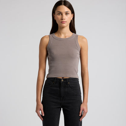 Women's Faded Organic Rib Crop Tank 4035