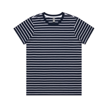 4037 Maple Stripe Tee in Navy/White