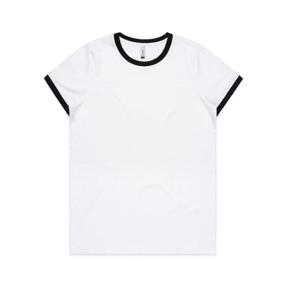 4053 Wos Ringer Tee in White/Black