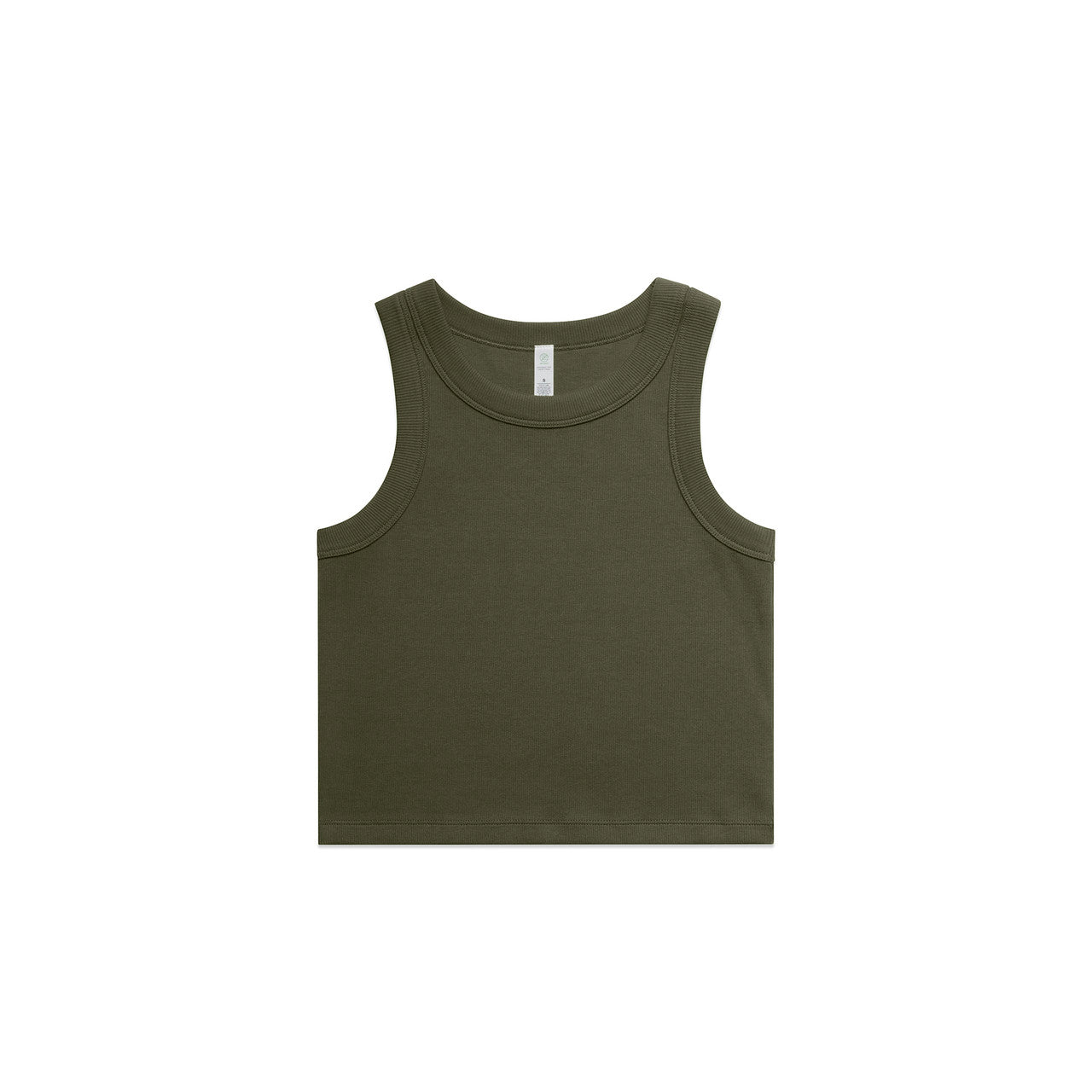 4064G Organic Rib Crop Tank in Army