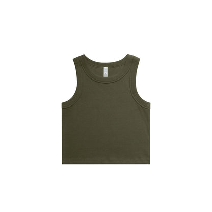 4064G Organic Rib Crop Tank in Army
