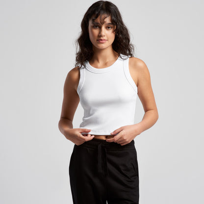Women's Organic Rib Crop Tank 4064G