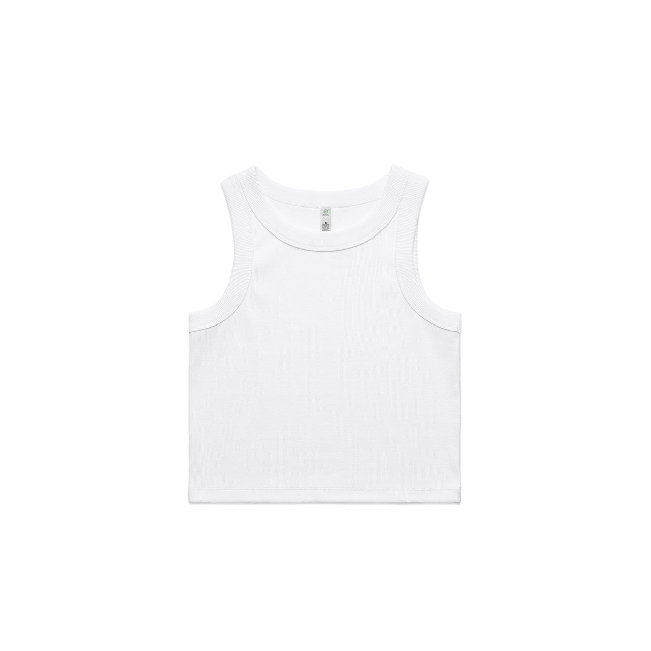 4064G Organic Rib Crop Tank in White
