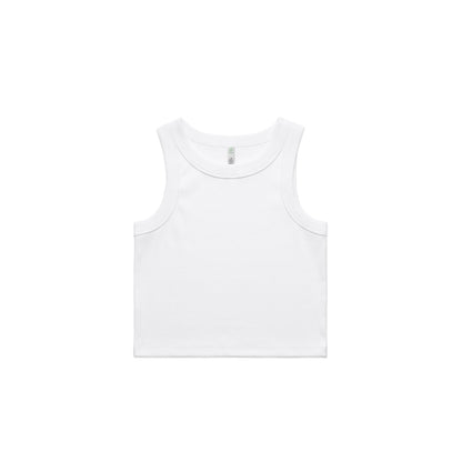 4064G Organic Rib Crop Tank in White