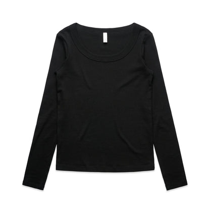 4075 Wos Organic Baby Rib Ls in Black