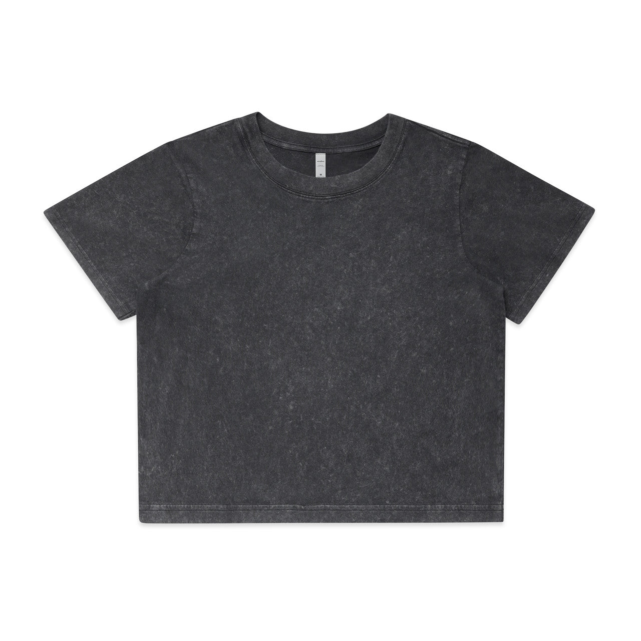 4086 Wos Stone Wash Heavy Crop in Black Stone