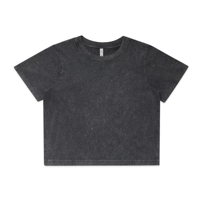 4086 Wos Stone Wash Heavy Crop in Black Stone