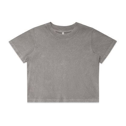 4086 Wos Stone Wash Heavy Crop in Grey Stone