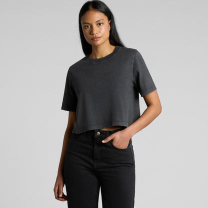 Women's Stone Wash Heavy Crop Tee 4086