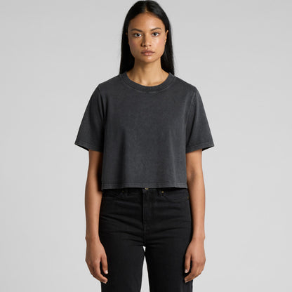 Women's Stone Wash Heavy Crop Tee 4086