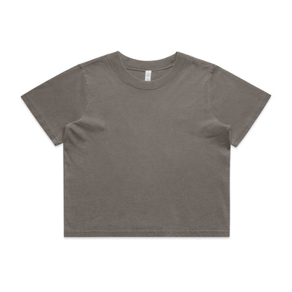 4089 Wos Heavy Faded Crop Tee in Faded Grey