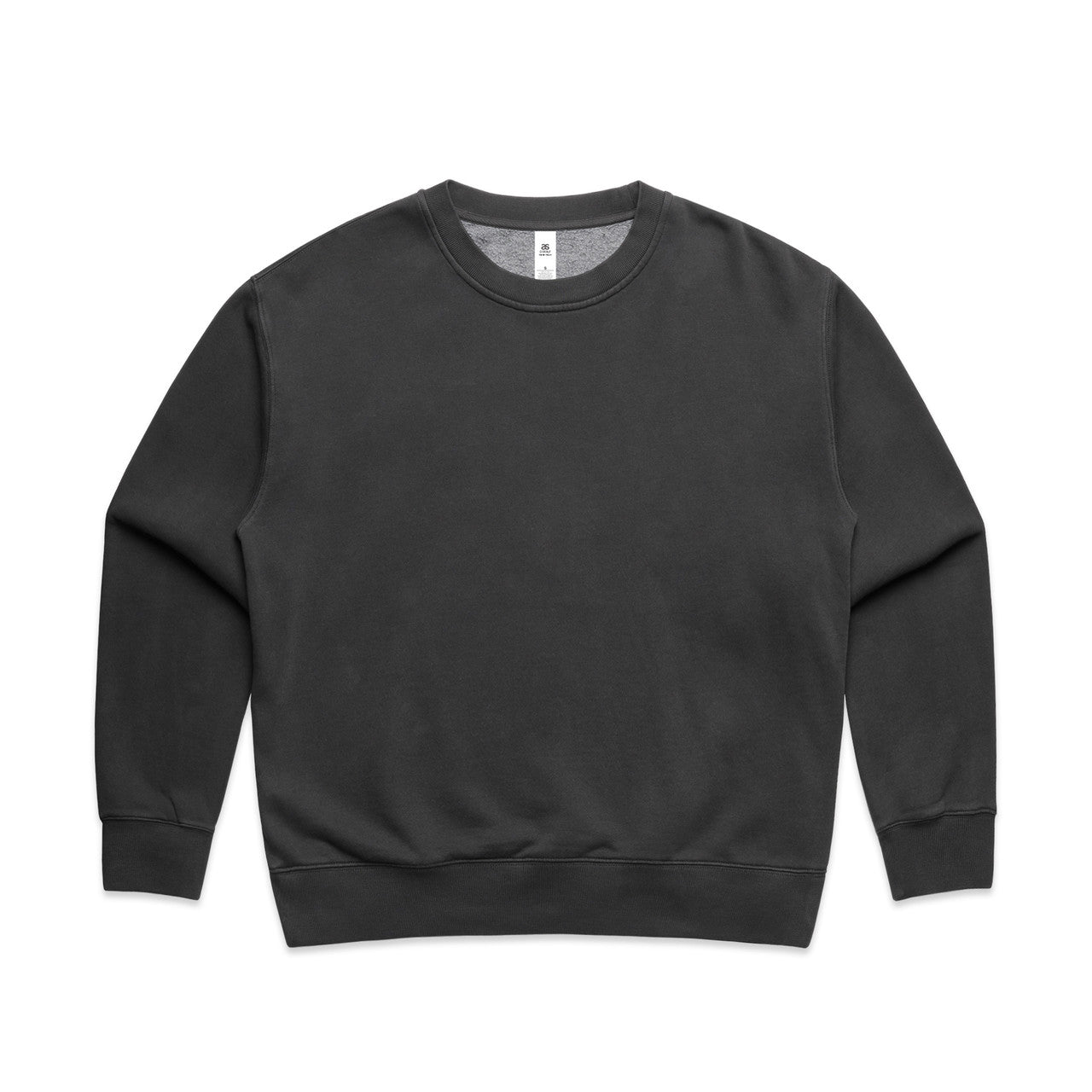 4165 Wos Relax Faded Crew in Faded Black