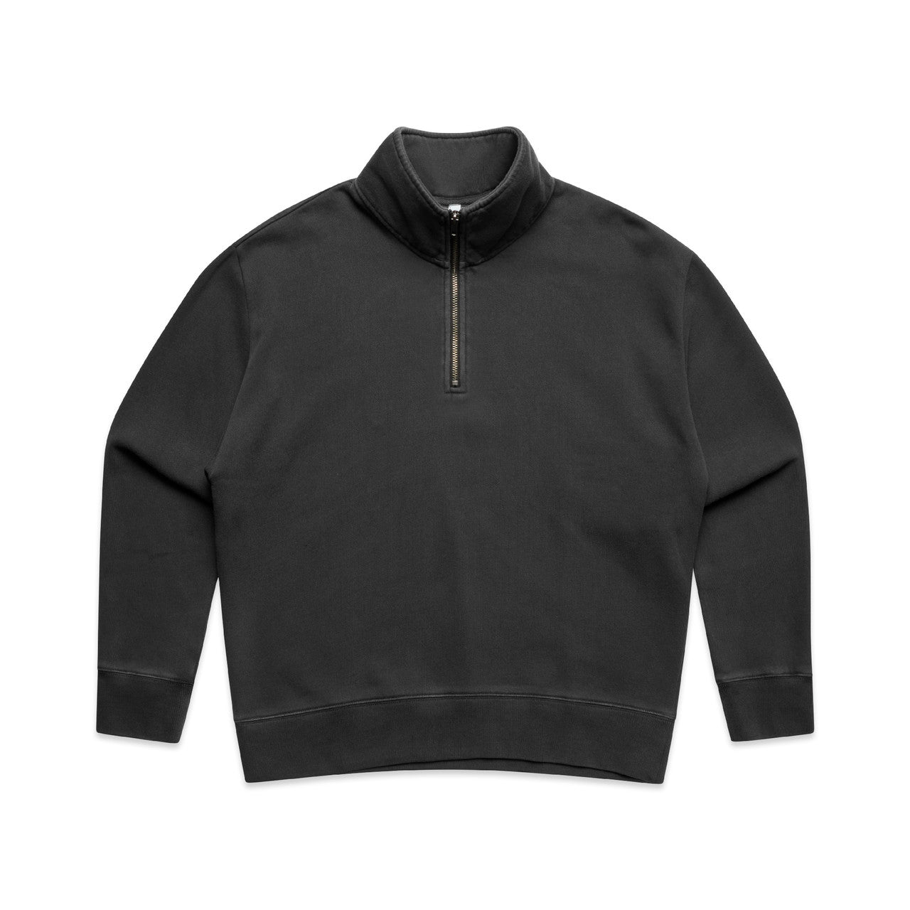 4167 Wos Relax Faded Half Zip in Faded Black