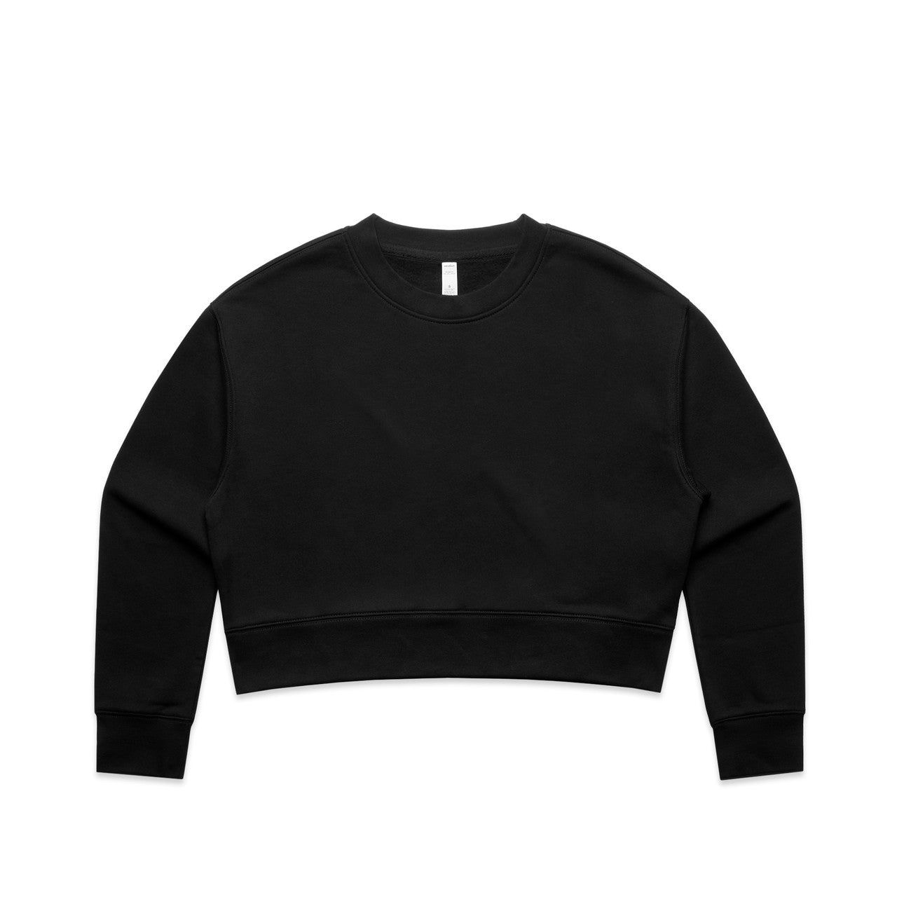 4169 Wos Relax Crop Crew in Black