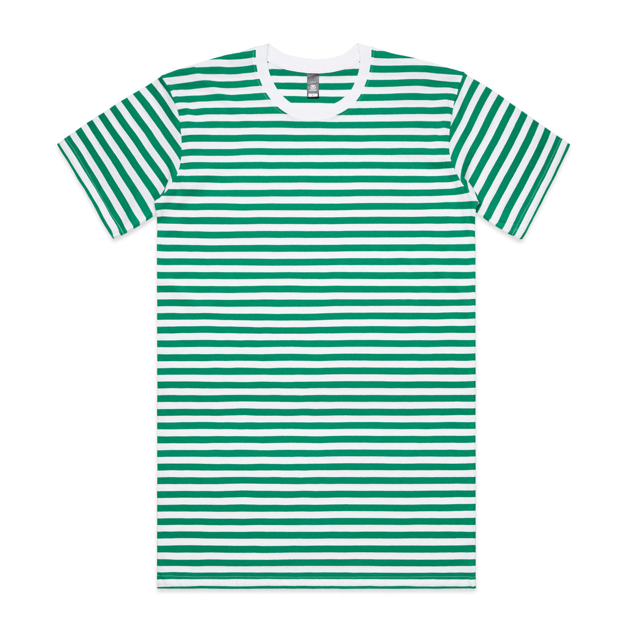 5028 Staple Stripe Tee in White/Green