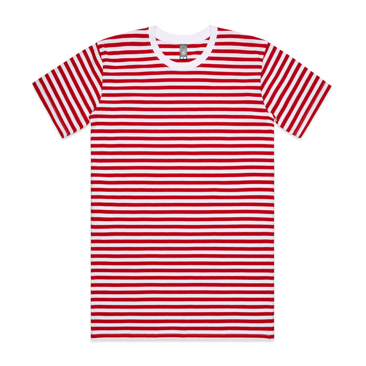 5028 Staple Stripe Tee in White/Red