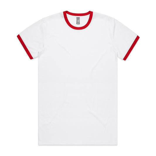 5053 Ringer Tee in White/Red