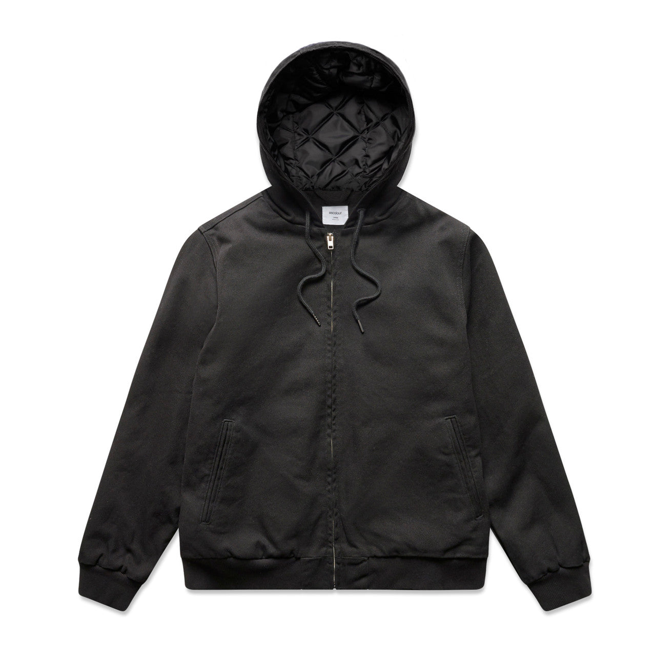 5532 Canvas Bomber Hood Jacket in Black
