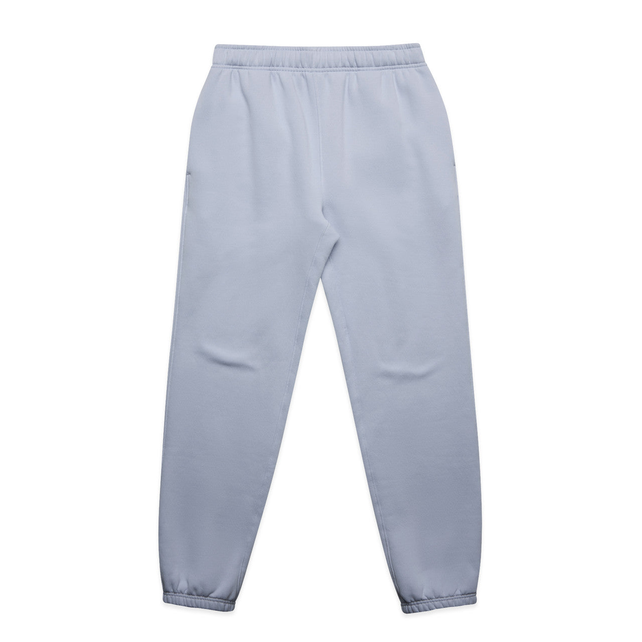 Light blue sweatpants on a white background