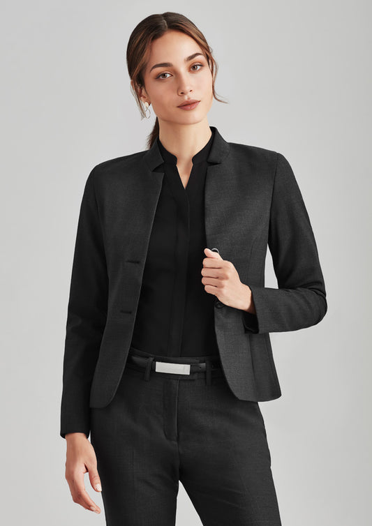 Womens Comfort Wool Stretch Short Jacket with Reverse Lapel