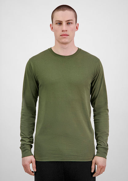 Good Mates Mens Basis Long Sleeve Tee - Army