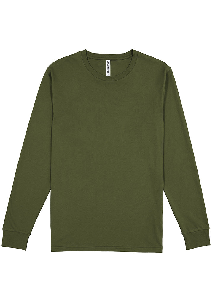 Good Mates Mens Basis Long Sleeve Tee - Army