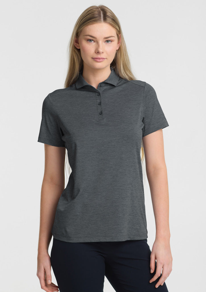 Biz Collection Womens Phoenix Short Sleeve Polo - Charcoal Marle