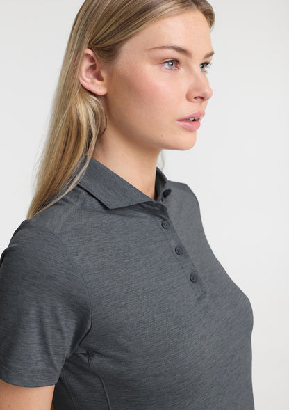Biz Collection Womens Phoenix Short Sleeve Polo - Charcoal Marle