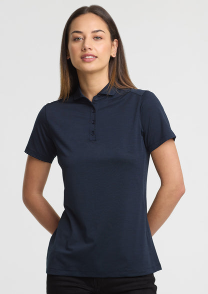 Biz Collection Womens Phoenix Short Sleeve Polo - Navy