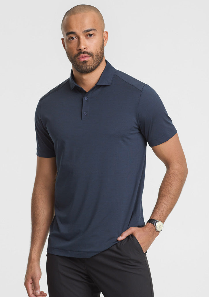 Biz Collection Mens Phoenix Short Sleeve Polo - Navy