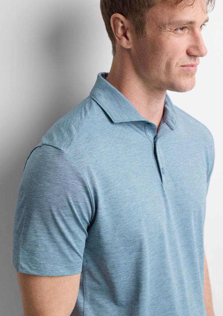 Biz Collection Mens Phoenix Short Sleeve Polo - Ocean Marle