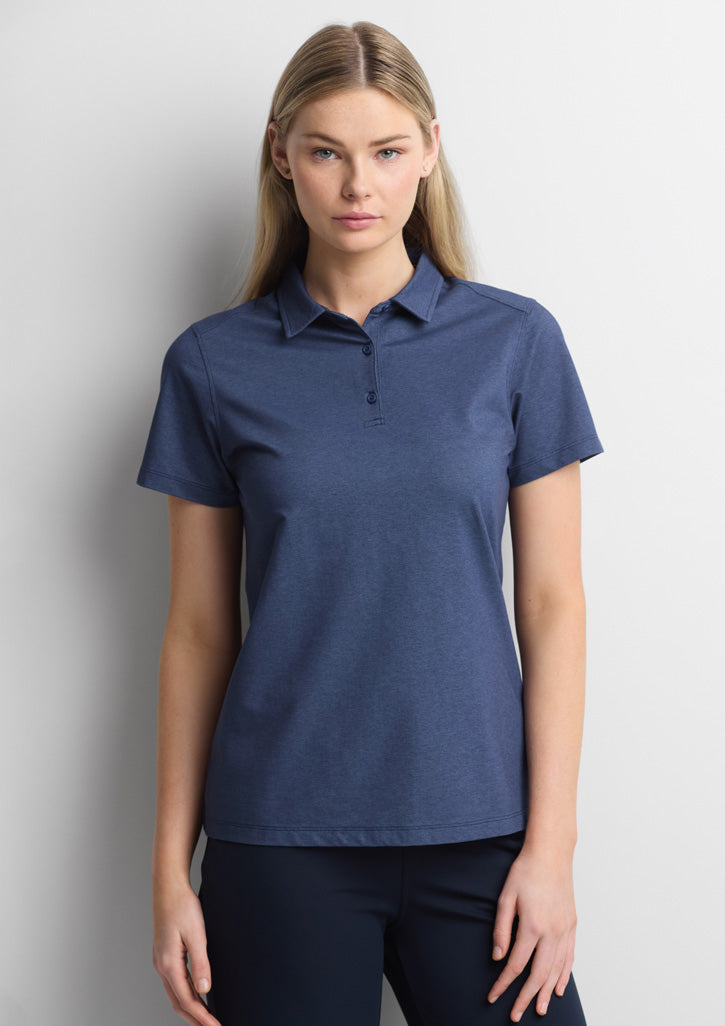 Biz Collection Womens Venture Short Sleeve Polo - Denim Blue