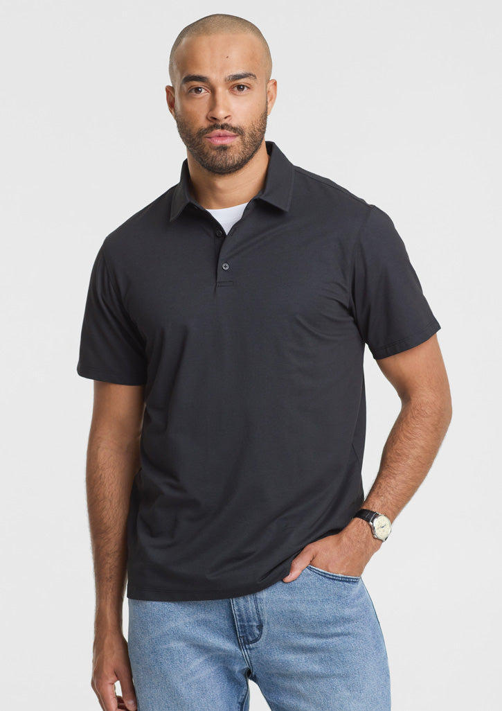 Biz Collection Mens Venture Short Sleeve Polo - Denim Blue