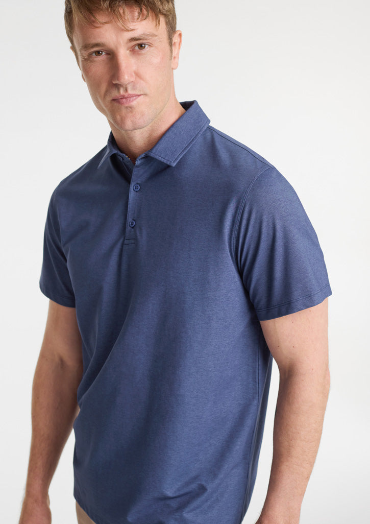 Biz Collection Mens Venture Short Sleeve Polo - Denim Blue