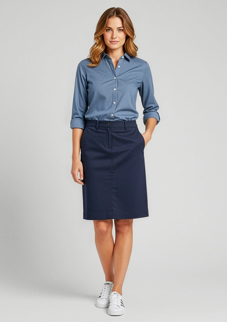 Biz Collection Womens Lawson Skirt - Navy