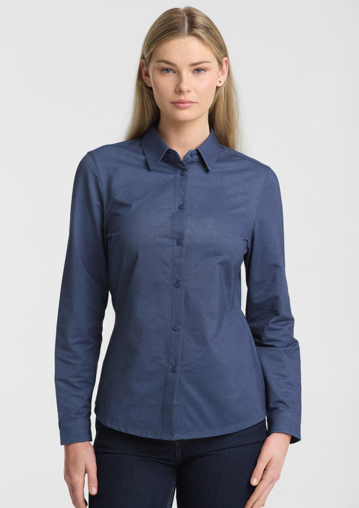 Biz Collection Womens Venture Long Sleeve Shirt - Denim Blue