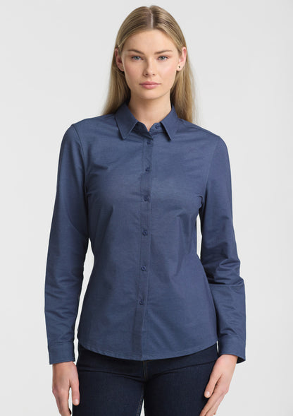 Biz Collection Womens Venture Long Sleeve Shirt - Denim Blue